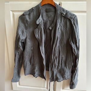 BlankNYC Gray Faux Suede Zipper Jacket Size M